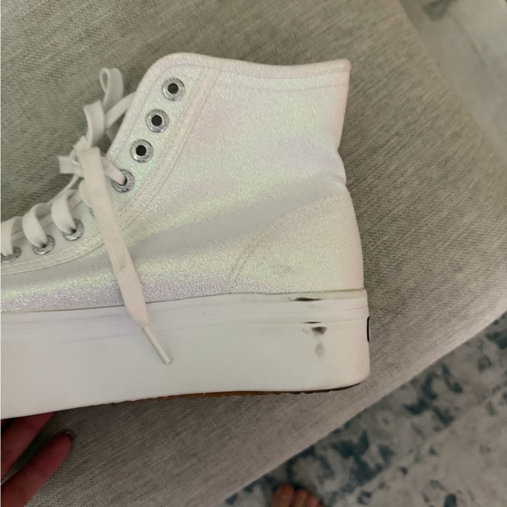 Superga Women's Iridescent White Platform Sneakers - Picture 7 of 13